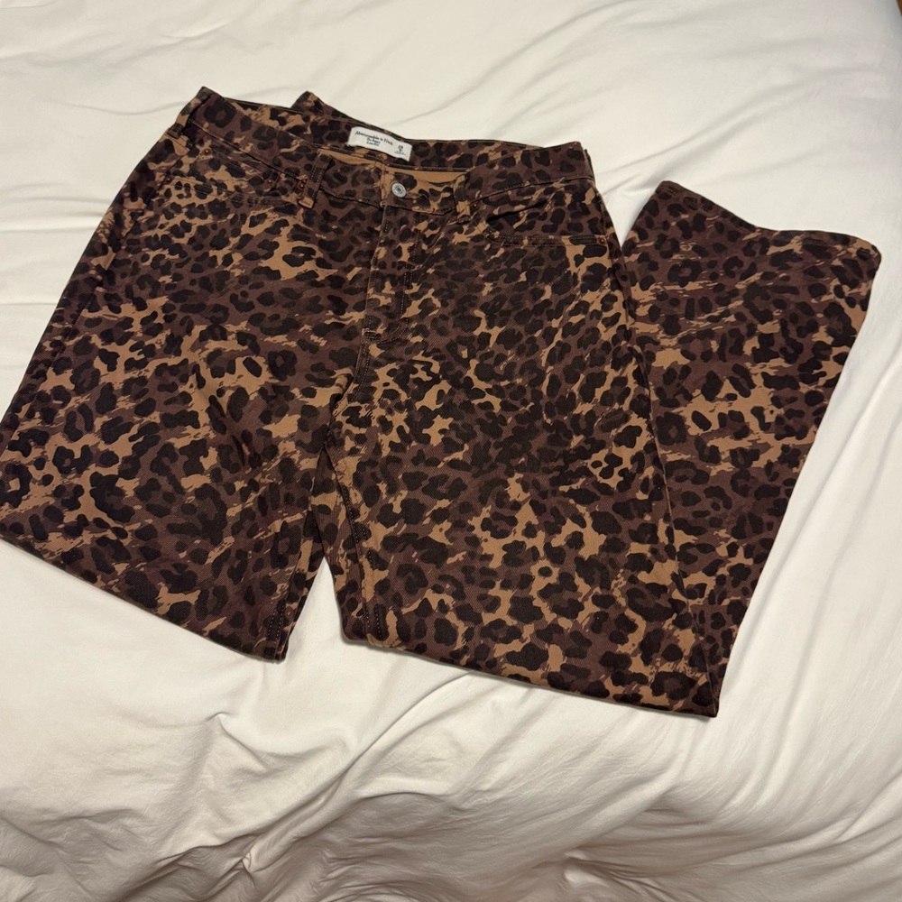 Abercrombie & Fitch Leopard Print Jeans - Brown and Black